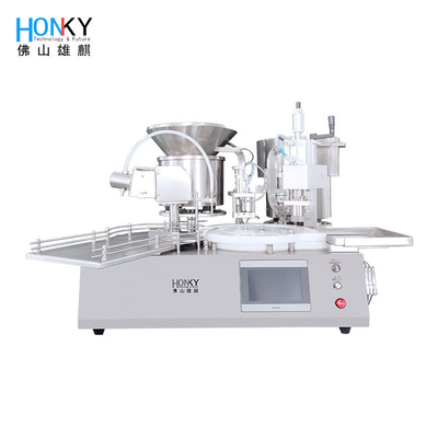 Desktop Automatic 10ml Glass Vial Filling Capping Machine With Automatic Cap Loading Function For Pharma Industry