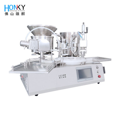Desktop Automatic 10ml Glass Vial Filling Capping Machine With Automatic Cap Loading Function For Pharma Industry