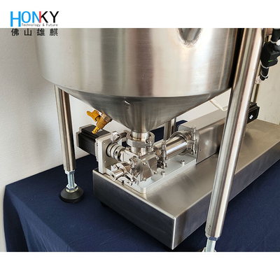 Desktop Gel Syringe Filling Machine With Servo Ceramic Piston Pump And Heating Hopper For Massage Cream Paste Filling