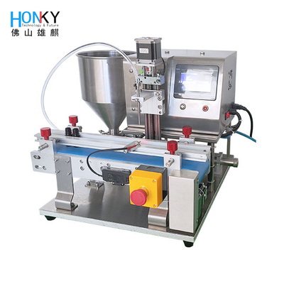 Desktop Cream Paste Bottle Filling Machine Conveyor small filling line With Q-R Pistom Pump For Small Batch Bottle Filling