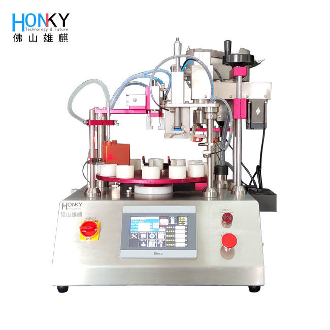 Desktop 60ml Bio-Chemical Reagent Automatic Capping Machine with 7 Inch Touch Screen and 1800 Bottle per Hour Speed