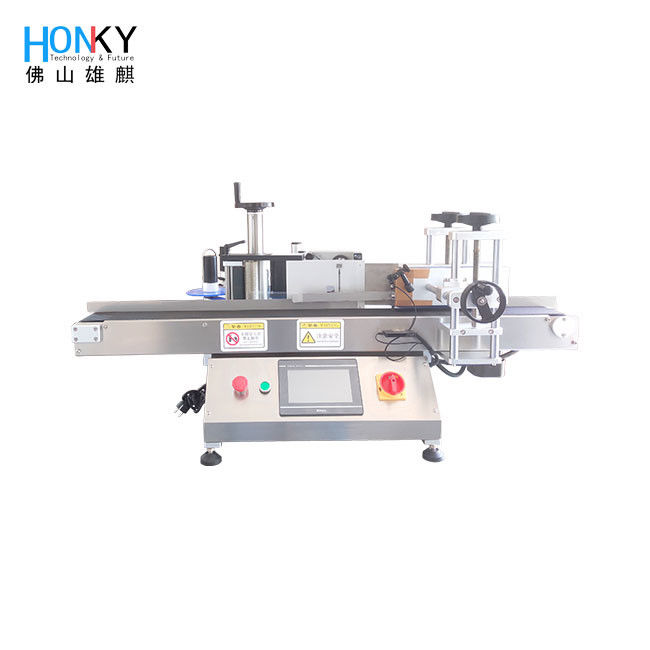 Desktop Automatic Round Bottle Labeling Machine with 60 Bottle per Minute Speed Touch Screen Control and Stainless Steel Body