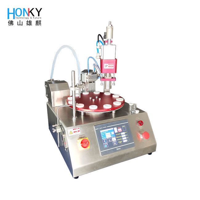 Desktop Clean Bench Using Vial Filling And Crimping Machine With Ceramic Piston Pump For Pharma Liquid Filling