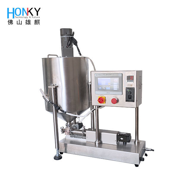Desktop Gel Syringe Filling Machine with Servo Ceramic Piston Pump and Heating Hopper for 30 bottle/min Massage Cream Paste Filling
