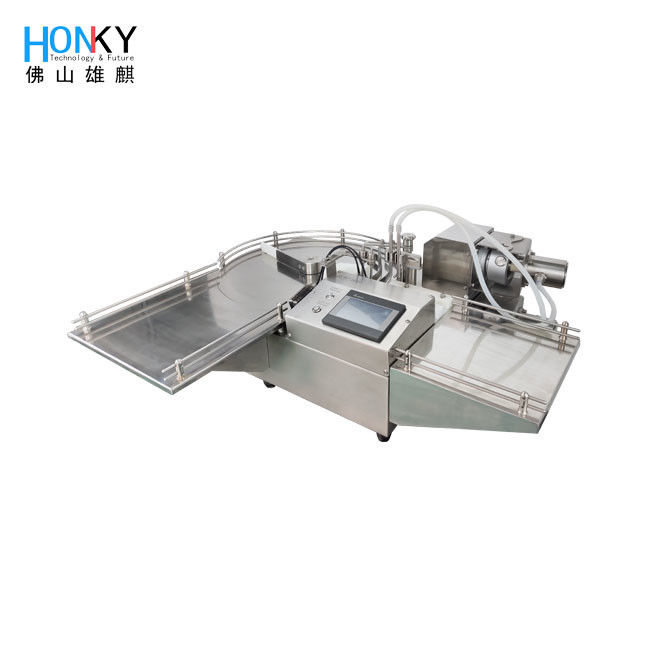 Desktop Small Vial Liquid Filling Machine with Double Ceramic Piston Pump for High Speed (80bpm) and Precision Filling (±0.55%)