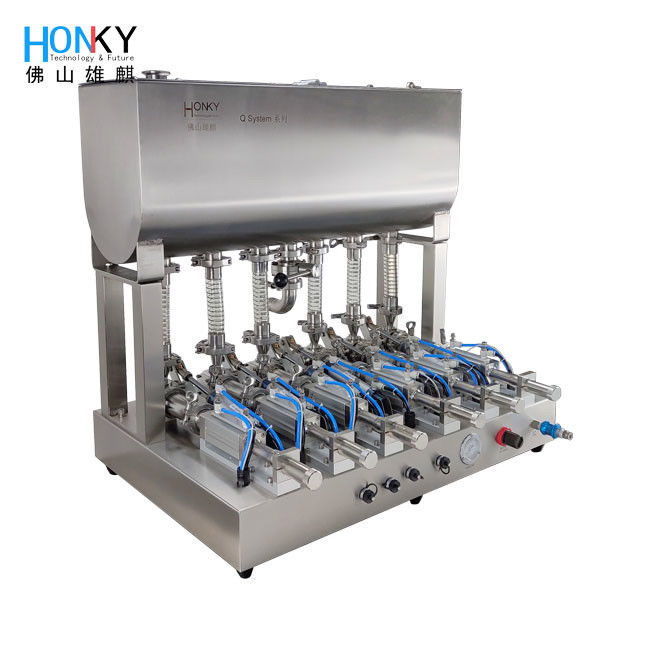 6 Lanes Ceramic Piston Pump Filling Machine With 190 KGS Weight And ≦±0.25% Filling Accuracy For High Precision Paste Filling