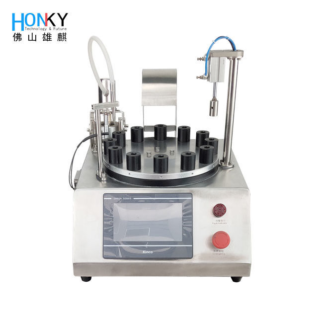 Desktop 1ml Small Vial Filling And Capping Machine With Ceramic Piston Filling Pump For Perfume Sample Filling