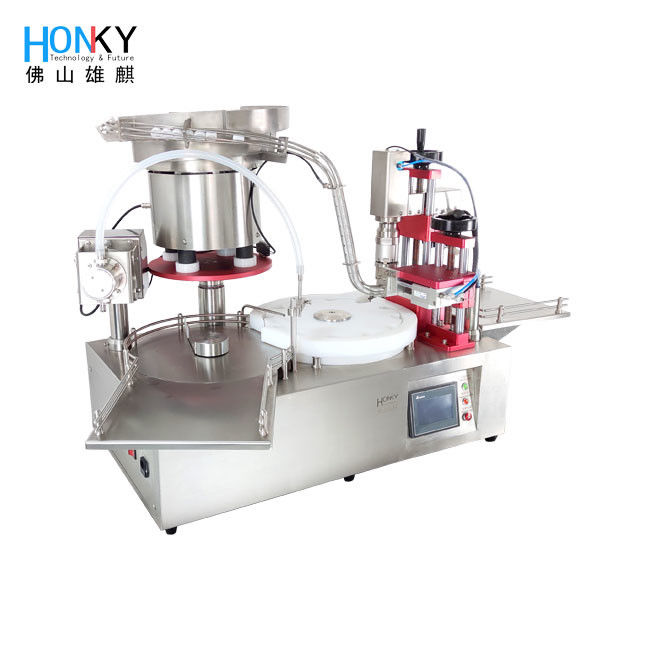 Desktop Automatic 2ml Bio-Reagent Liquid Vial Filling And Capping Machine With Cap Loading Function For Clean Bench Using