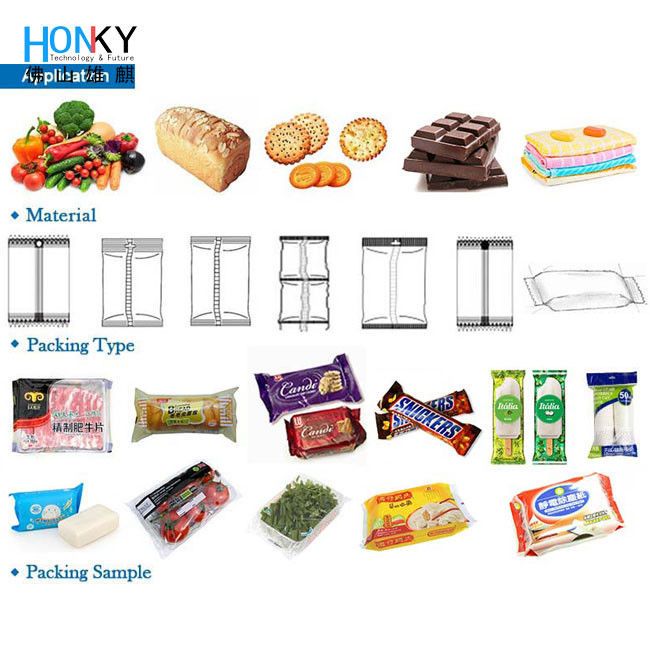 Up-Paper Horizontal Packing Machine For Packaging Regular Objects Biscuits Pies Chocolates Bread Moon-Cakes