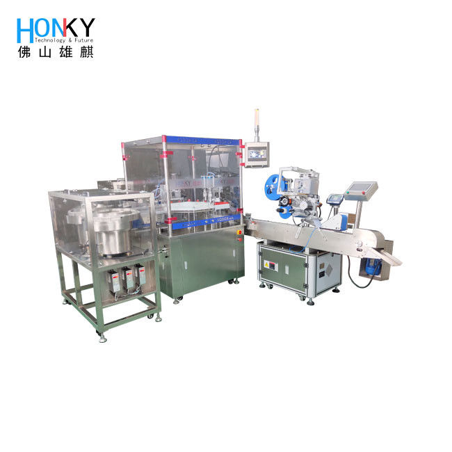 Full Automatic Essential Oil Filling And Capping Machine With PLC Control 40 Bottle per minute For Cosmetic Packing CE and ROHS Certified