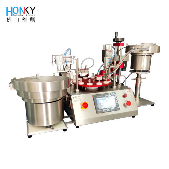 Desktop Automatic Small Vial Liquid Filling Machine with Ceramic Piston Pump 2400 BPH 304 Stainless Steel