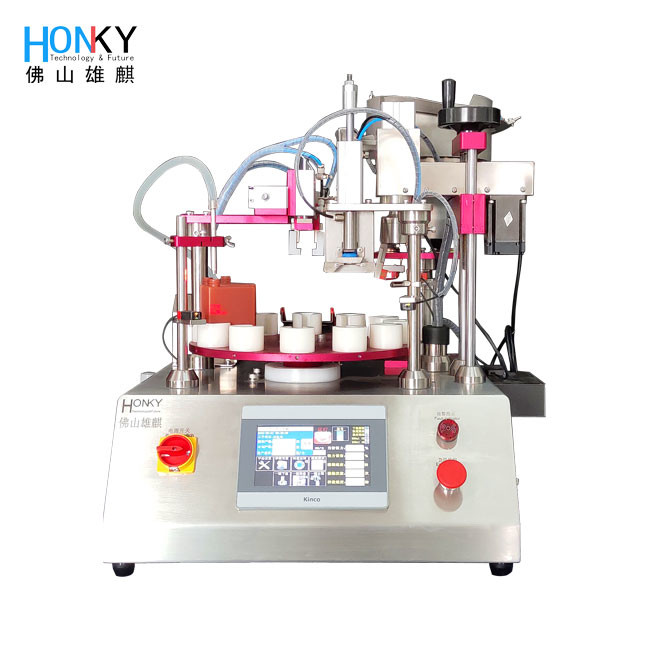 Clean Workshop 50ml Bottle Desktop Filling And Capping Machine With Auto Cap Feeding Function For 50ml Bio-Reagent Bottle
