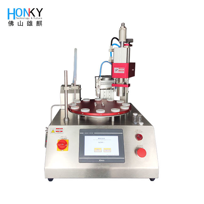 Tabletop Small Business Using 5ml Vial Filling And Crimping Machine With Multiple Size Mold Changing For Oil Liquid