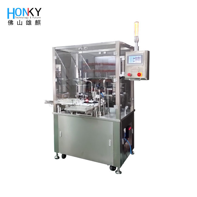 Full Automatic 10ml Vial Filling Capping Machine With Automatic Cap And Plug Feeding Disk Pharma Industry Packing