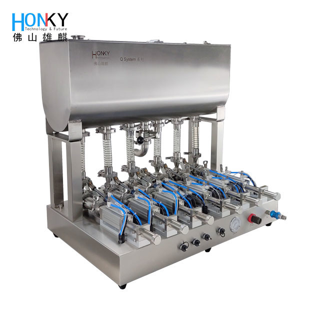 6 Lanes Ceramic Piston Pump Filling Machine With 190 KGS Weight And ≦±0.25% Filling Accuracy For High Precision Paste Filling