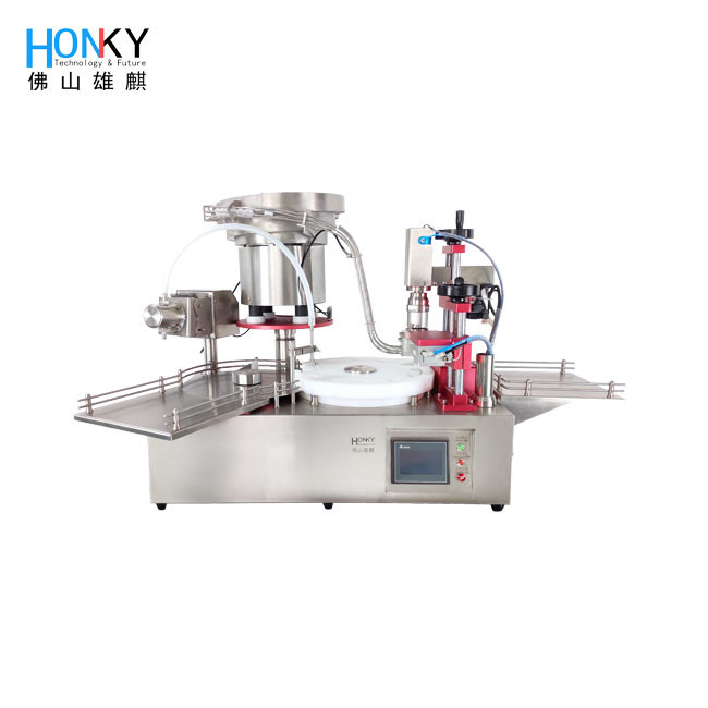 Desktop Automatic 2ml Bio-Reagent Liquid Vial Filling And Capping Machine With Cap Loading Function For Clean Bench Using