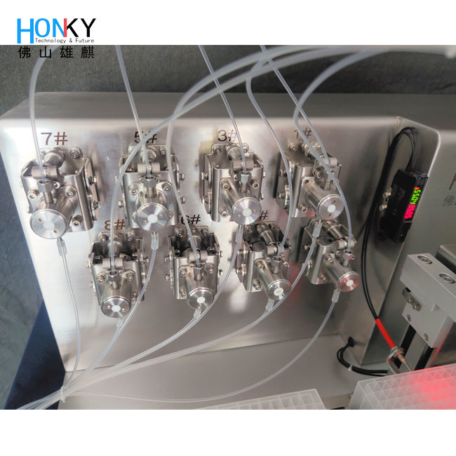 Desktop Lab Using Multiple Heads Deep Well Plaste Filling Machine With High Precision For Bio Regent Liquid Filling