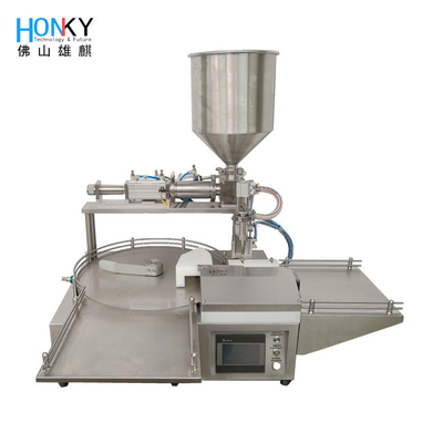 Cream Jar Desktop Paste Filling Machine With Ceramic Rotary Valve Piston Pump