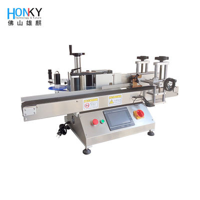 Desktop Round Bottle Labeling Machine with Transparent Label Sensor and Touch Screen Operation at 55 Bottle per minute