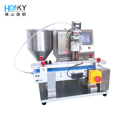 Desktop Cream Paste Bottle Filling Machine Conveyor small filling line With Q-R Pistom Pump For Small Batch Bottle Filling