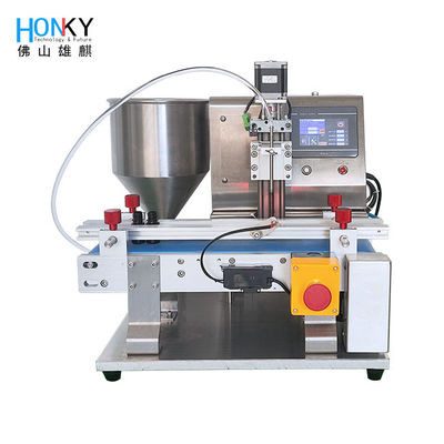 Desktop Conveyor Type Cream Paste Bottle Filling Machine With Q-R Piston Pump and High Purity Ceramic Pump for Small Batch Filling