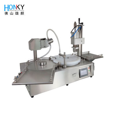 Semi Automatic 25 BPM 10ml Vial Filling And Capping Machine With Vial Crimping Function For Essential Oil Filling