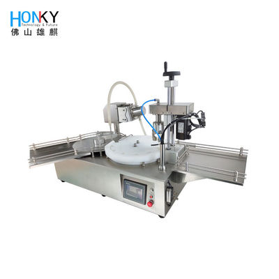 Desktop 15ml Rotary Bottle Filling and Capping Machine with Servo Head and 304 Stainless Steel Construction for Oil Bottle Packing
